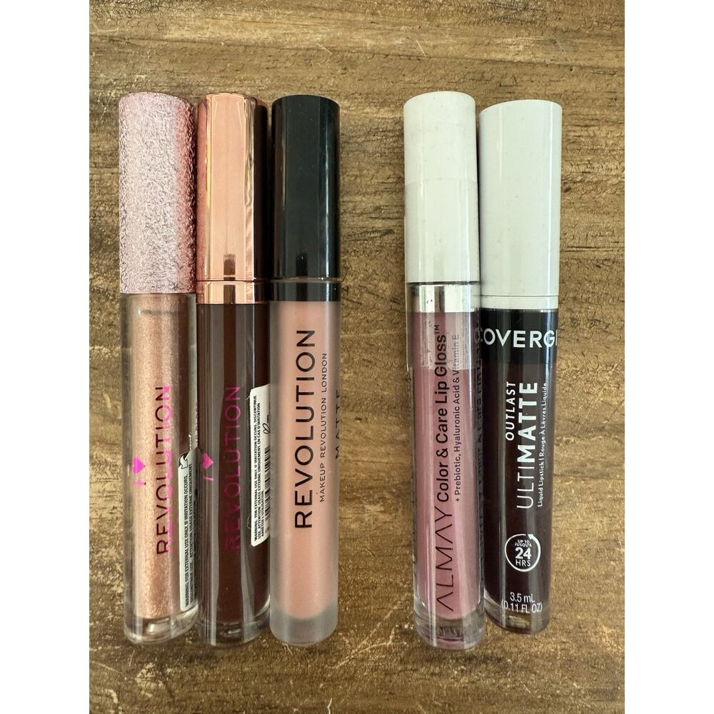 5x Lipstick & Gloss Bundle with Revolution, Almay, Covergirl NEW